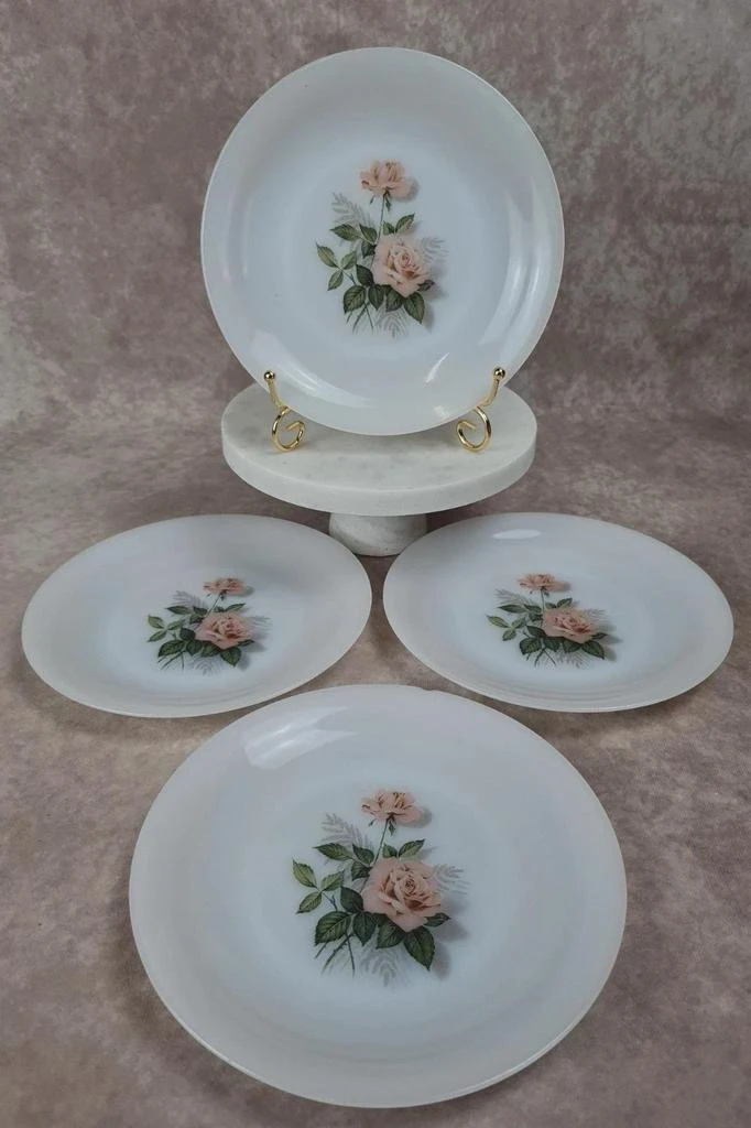 Set van 4 vintage Arcopal roze borden 🌴🌷 – photo 6
